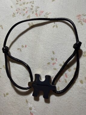 Plunder Black Puzzle Piece Cord Bracelet